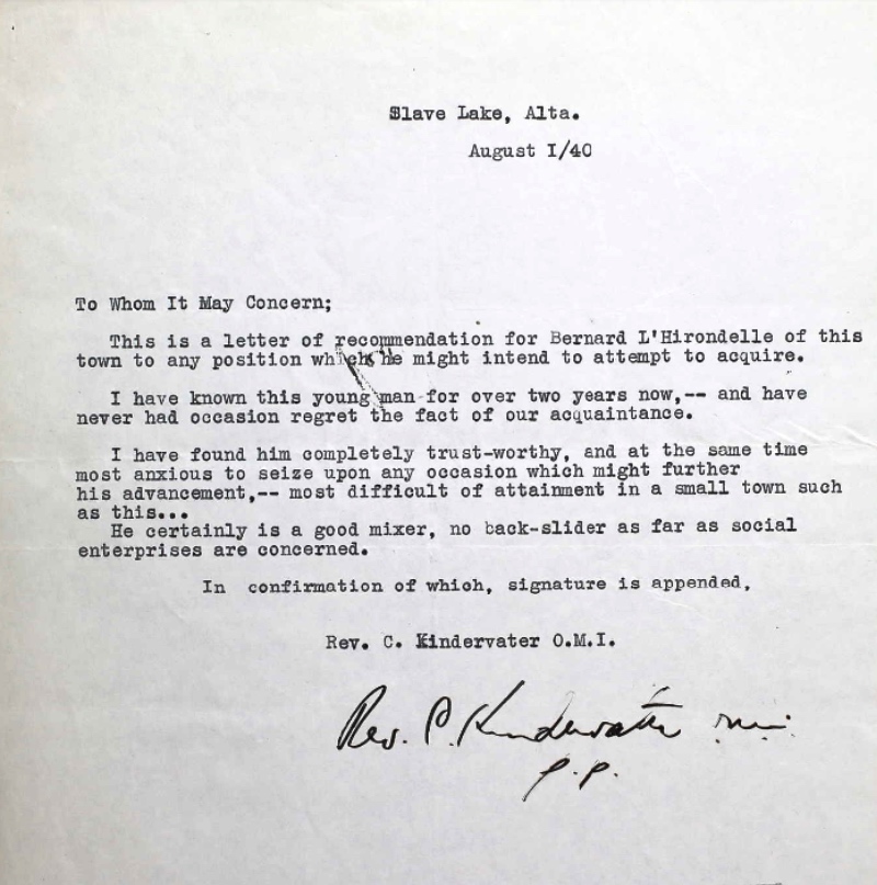 Letter of recommendation