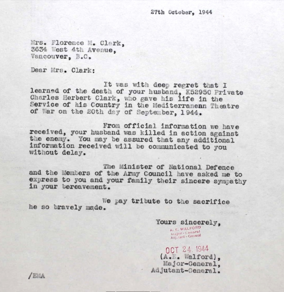 Notification of death