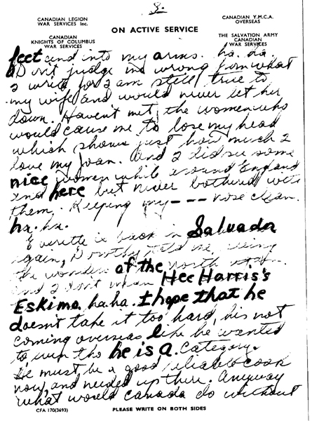 Letter from Gunner Forbes to his brother