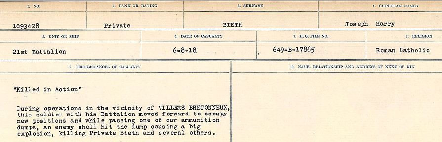 Registres de circonstances du décès