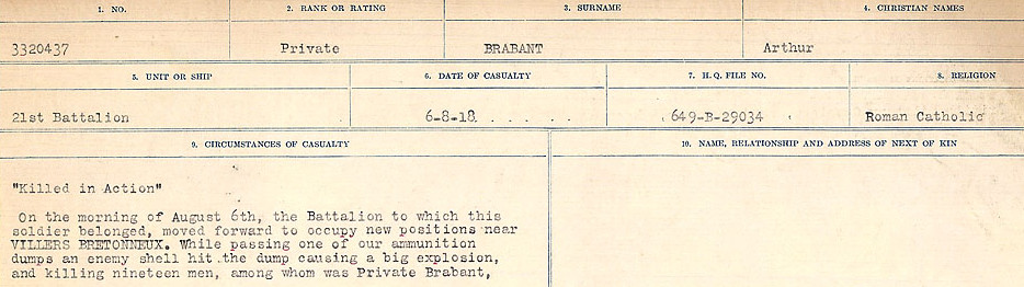 Registres de circonstances du décès