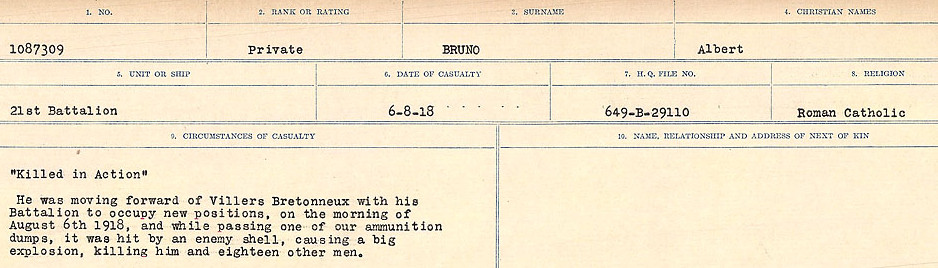 Registres de circonstances du décès
