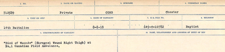 Registres de circonstances du décès