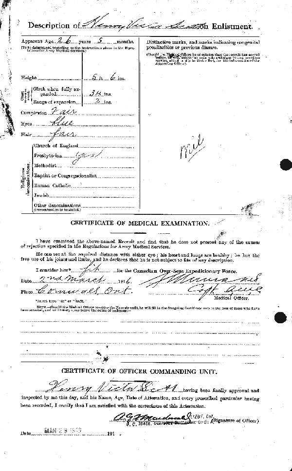 Feuille d'engagement (dos)