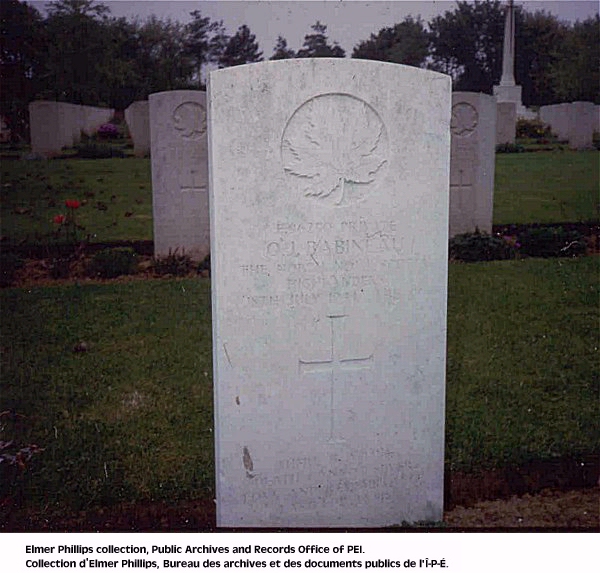 Grave marker for O.J. Babineau