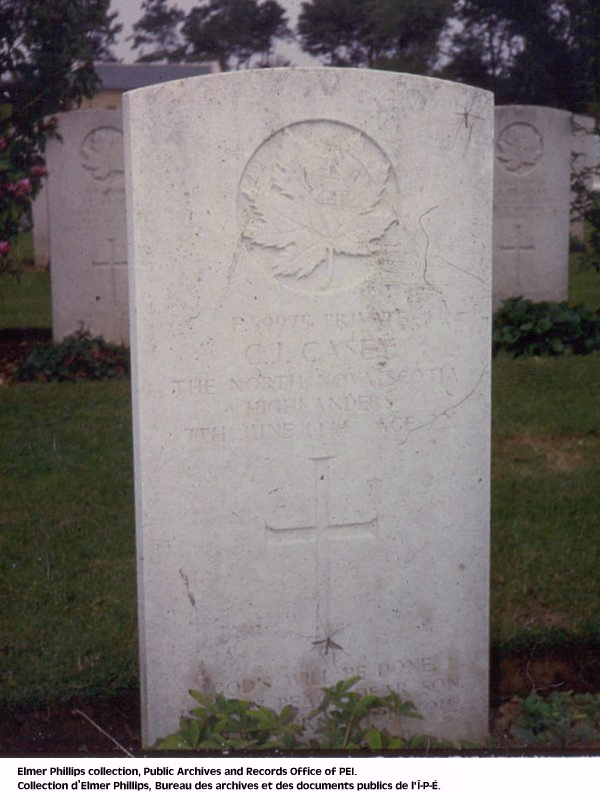 Grave marker for C.J. Casey
