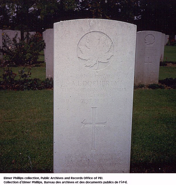 Grave marker for A.I. Docherty