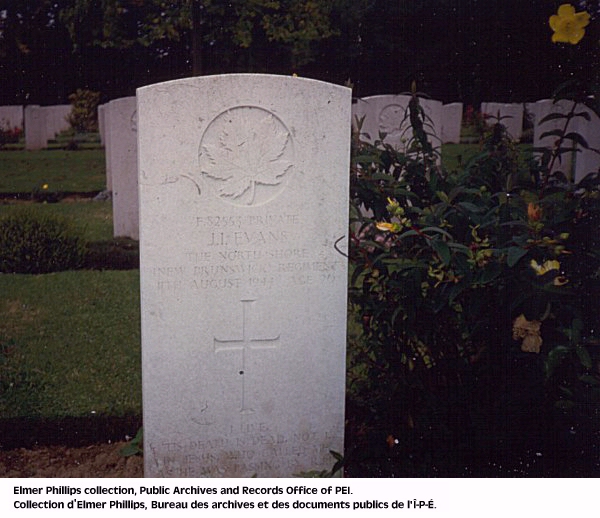 Grave marker for J.I. Evans