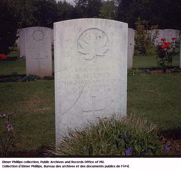 Grave marker for R. Mcewen
