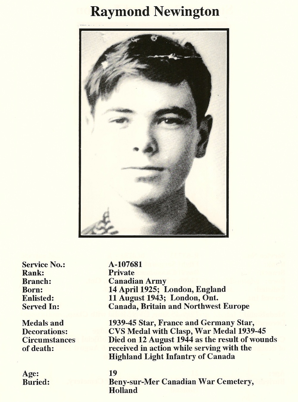 Photo of Raymond Newington