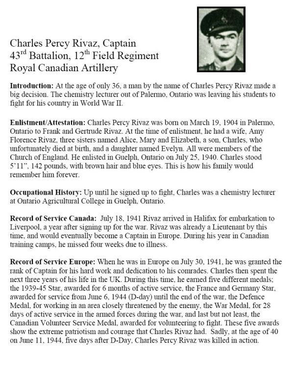 Oakville Remembers Biography