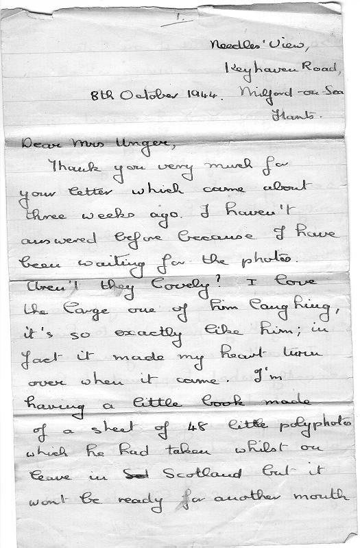 Letter of October 8, 1944