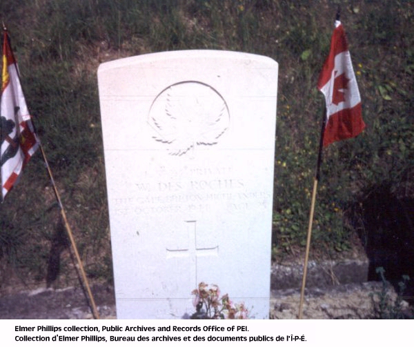 Grave marker for W. DesRoches