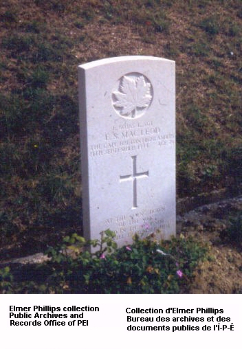 Grave marker for E.S. Macleod