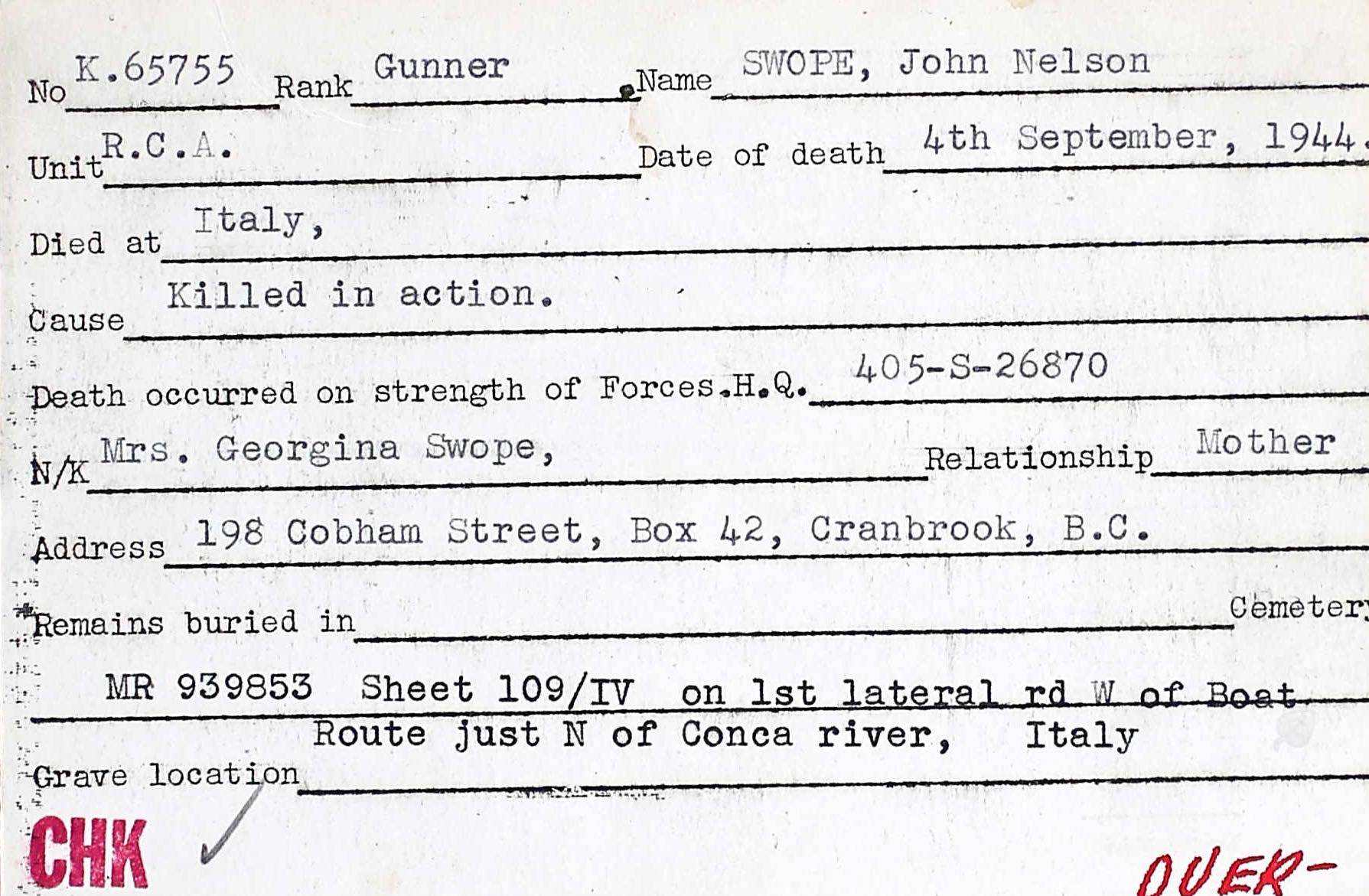 Circumstances of death registers
