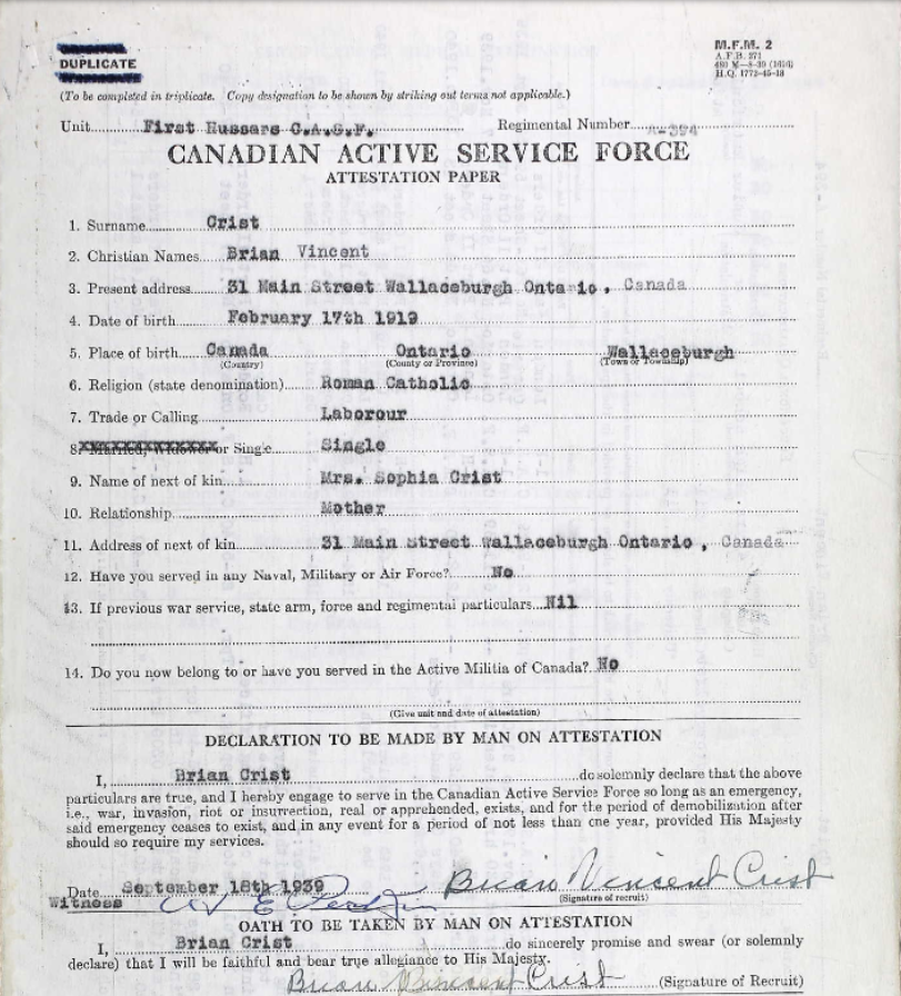 Feuille d'engagement