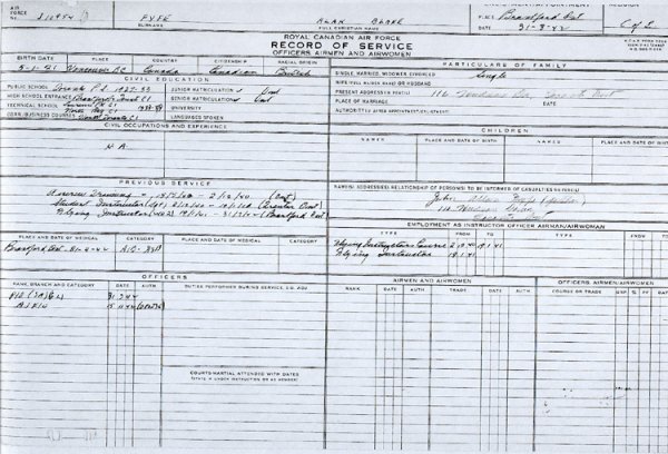 Record of Service (page 1)