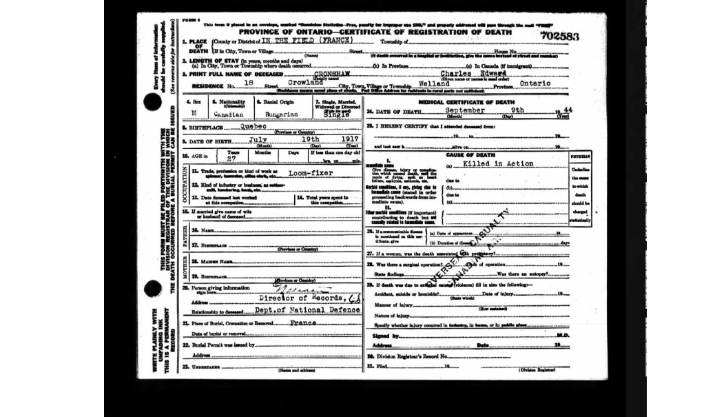 Circumstances of death registers