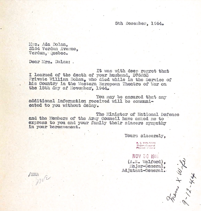 Notification of death