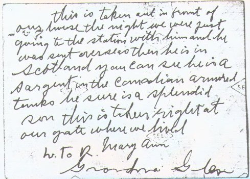 Mrs. Gillespie's handwritten note on back of photo