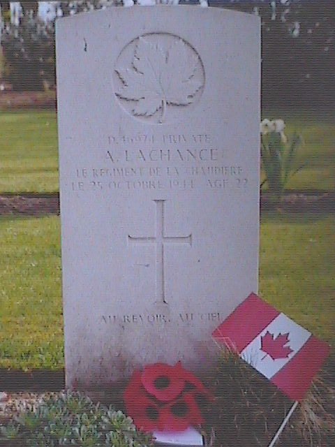 Headstone of Armand Lachance