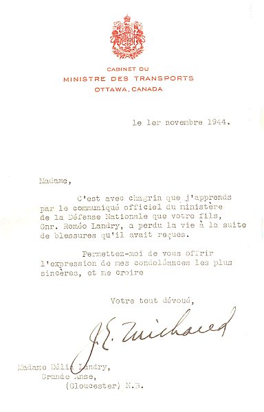 Letter from Department of Transport