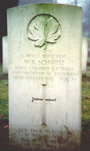 Walter's Headstone at Adegem Cemetery