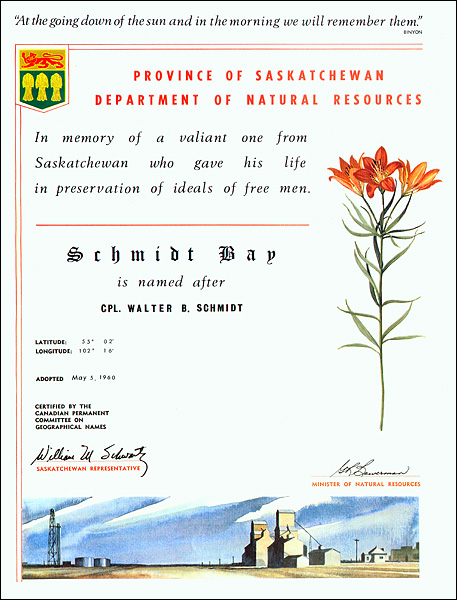 Schmidt Bay Certificate