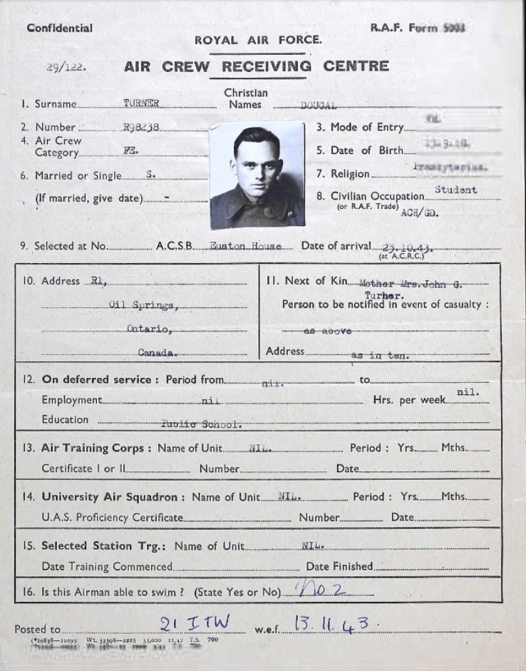 Royal Air Force Receiving Center Form