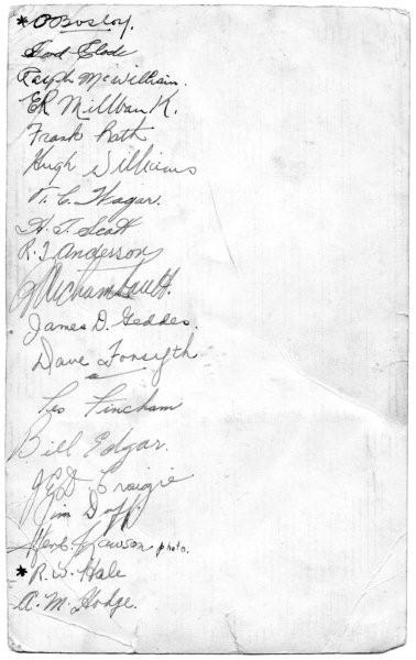 Reverse side of photo