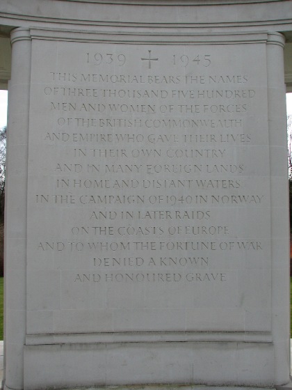 Brookwood Memorial pillar