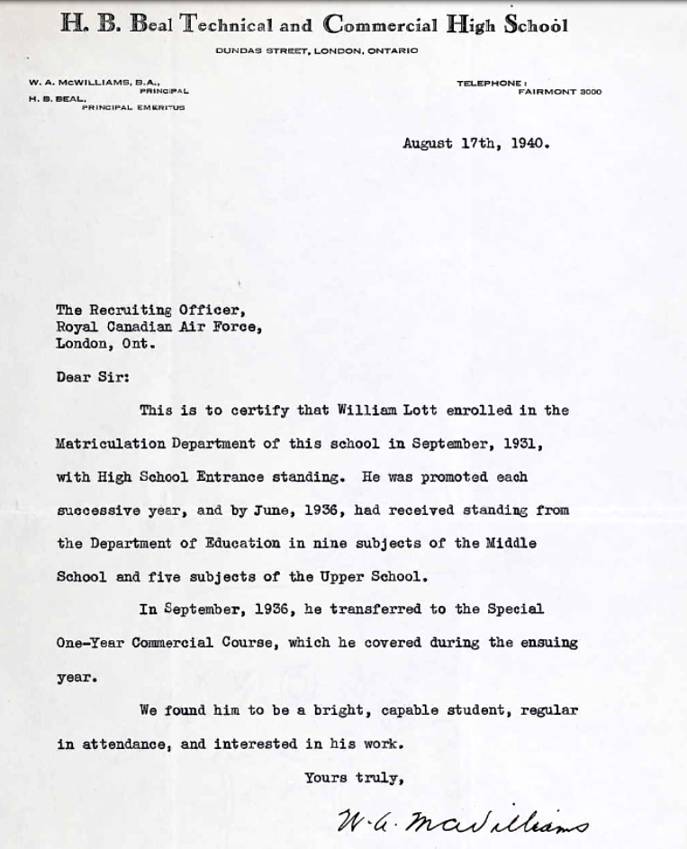 Letter of recommendation