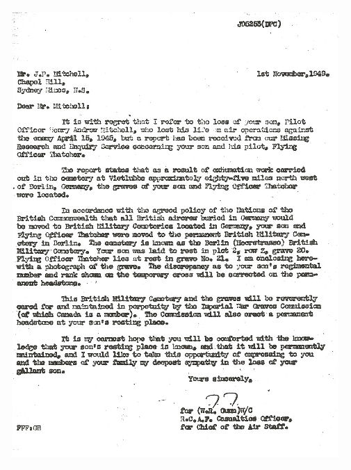 Letter (November 1, 1949)