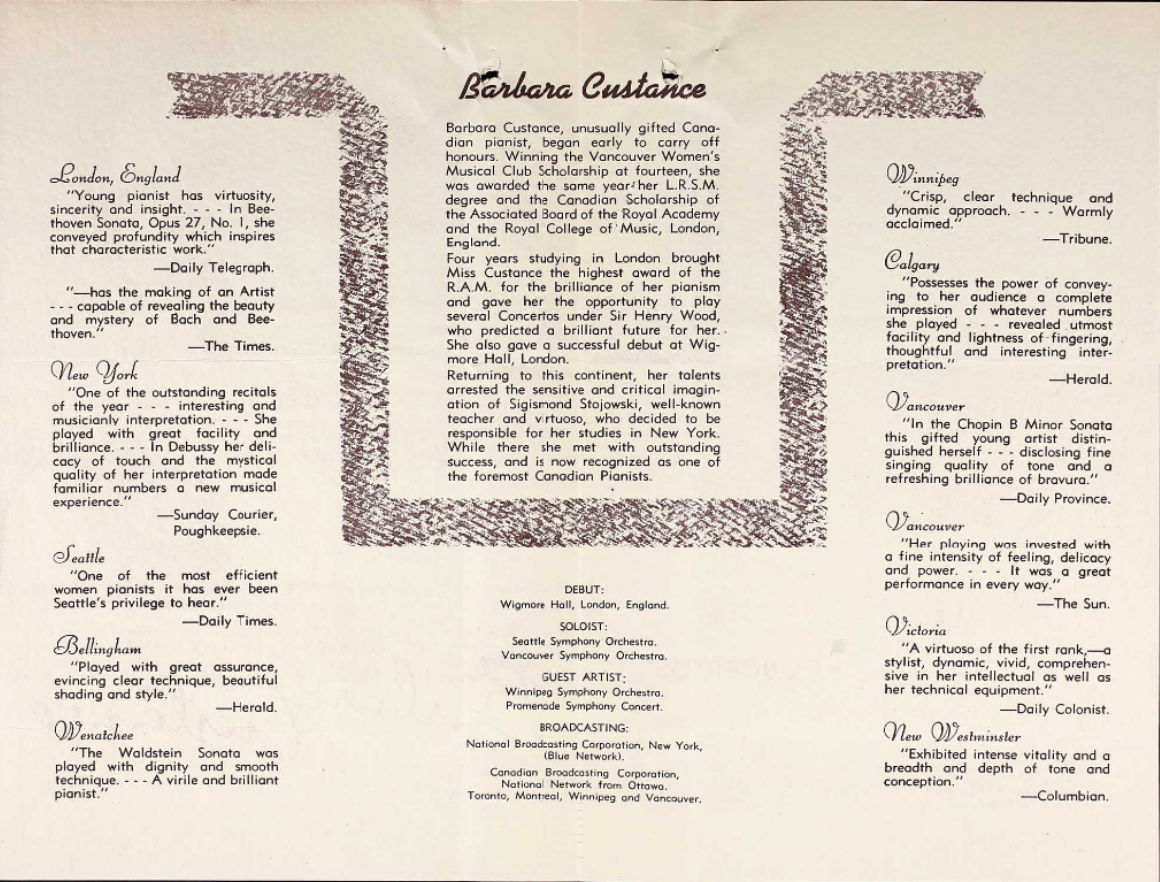 Playbill found in John's service file about his sister.