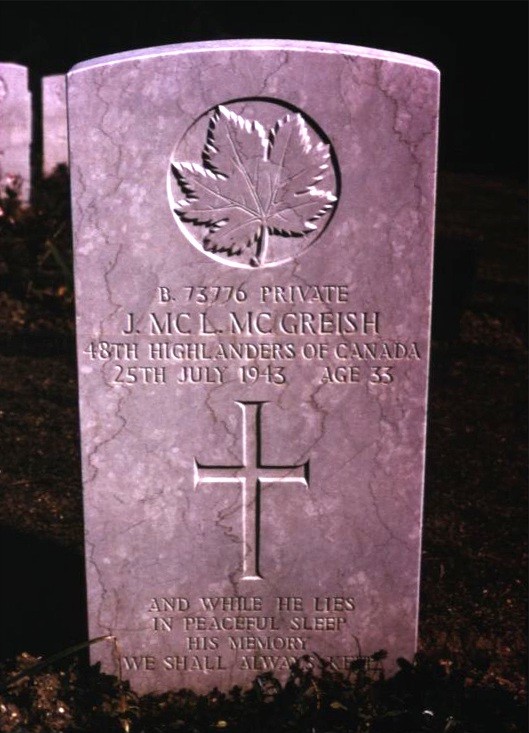 Headstone of John McLeish McGreish