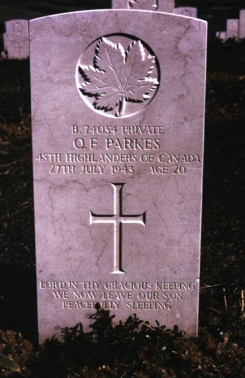 Headstone of Orville F. Parkes