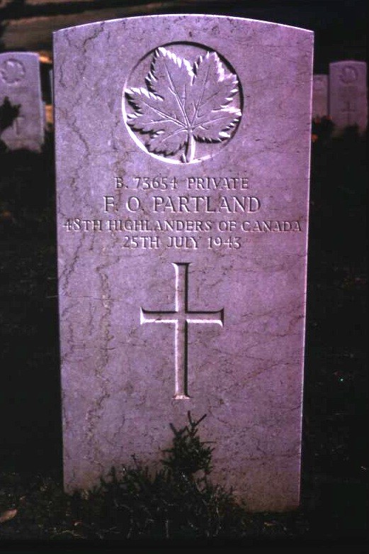 Headstone of Frank Owen Partland