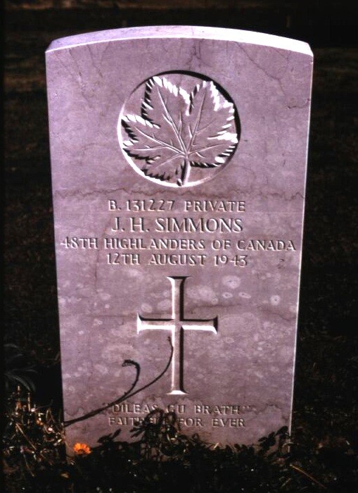 Headstone of James H. Simmons