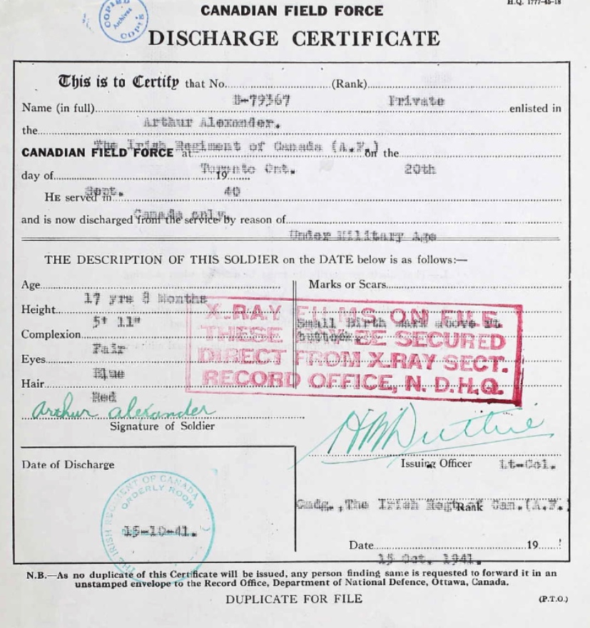 Discharge Certificate