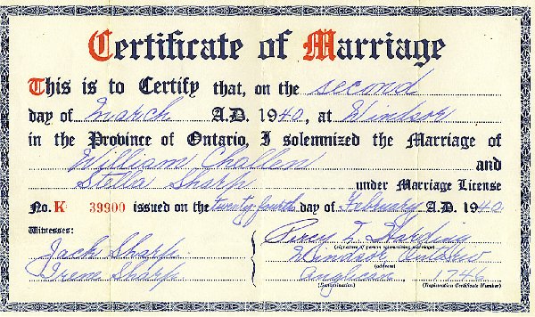 Marriage Certificate