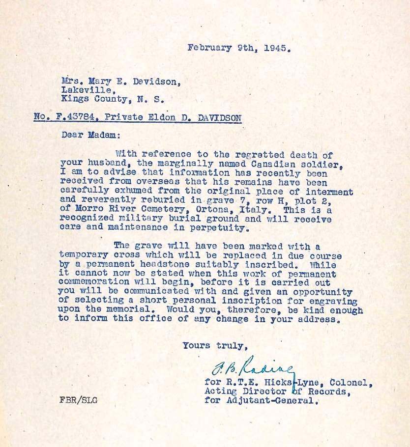 Notification of death