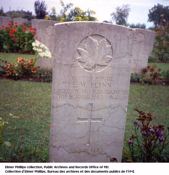 Grave marker for E.W. Flynn