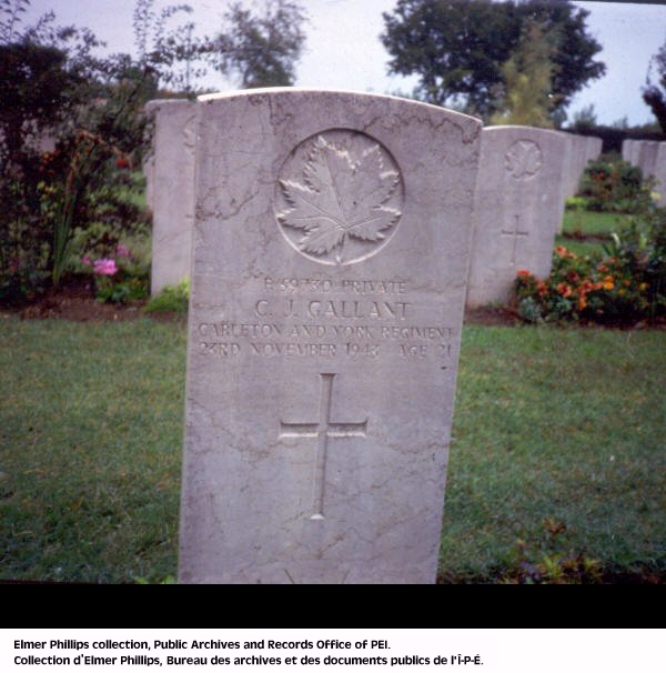 Grave marker for C.J. Gallant