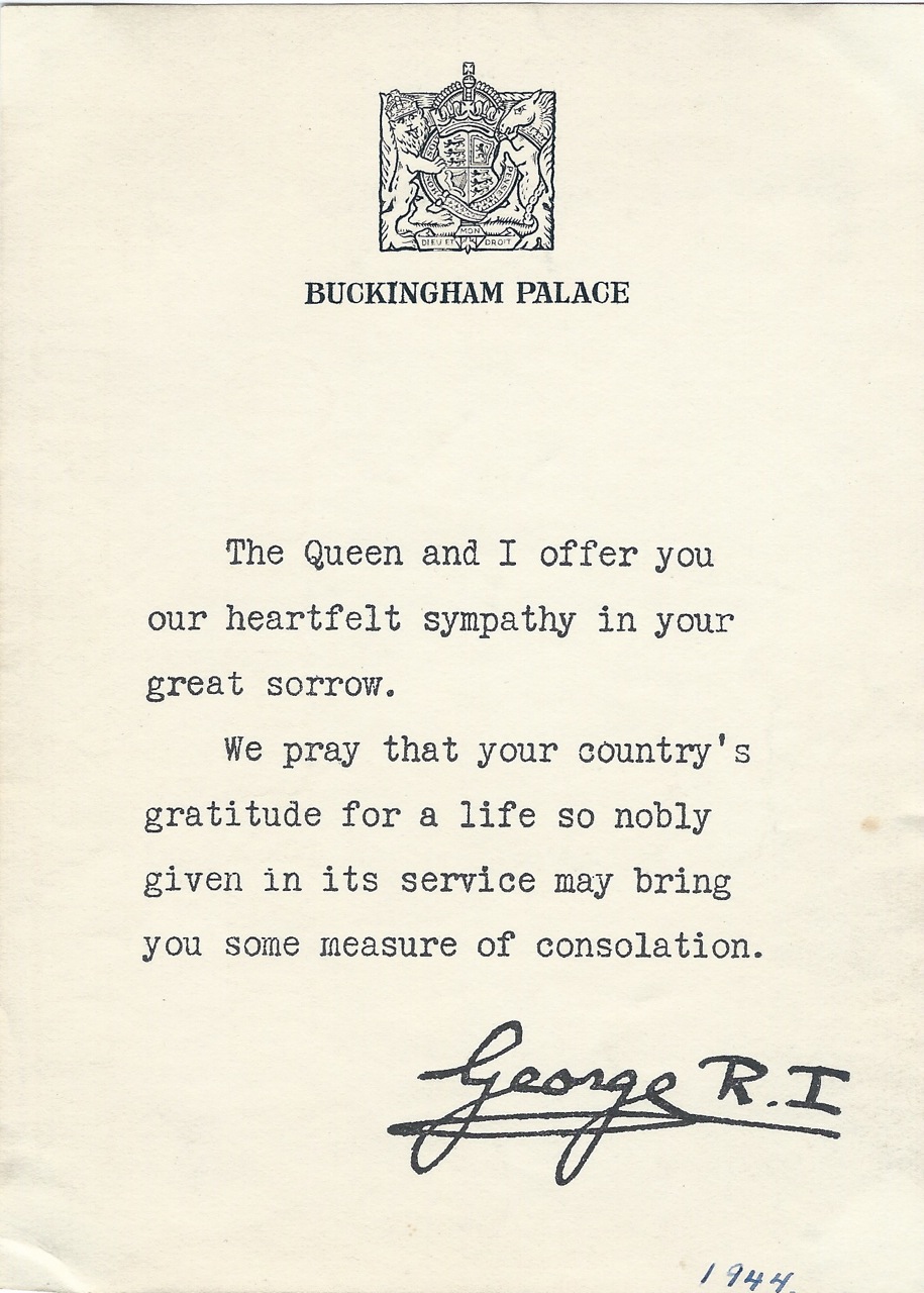 Letter of Condolonces