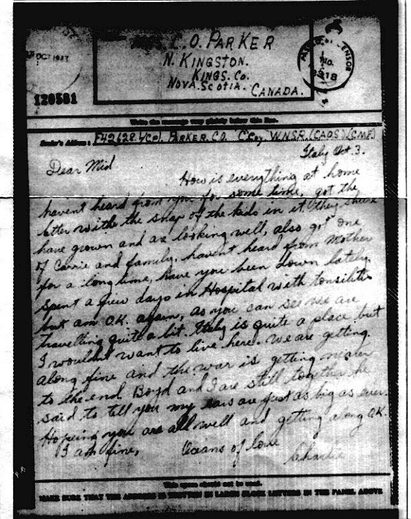 Letter (October 3, 1943)