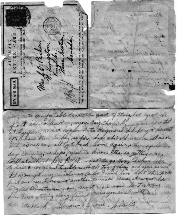 Letter Reverse (December 10, 1943)