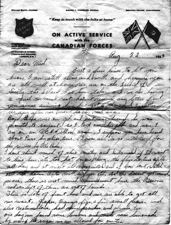 Letter (August 22, 1943)