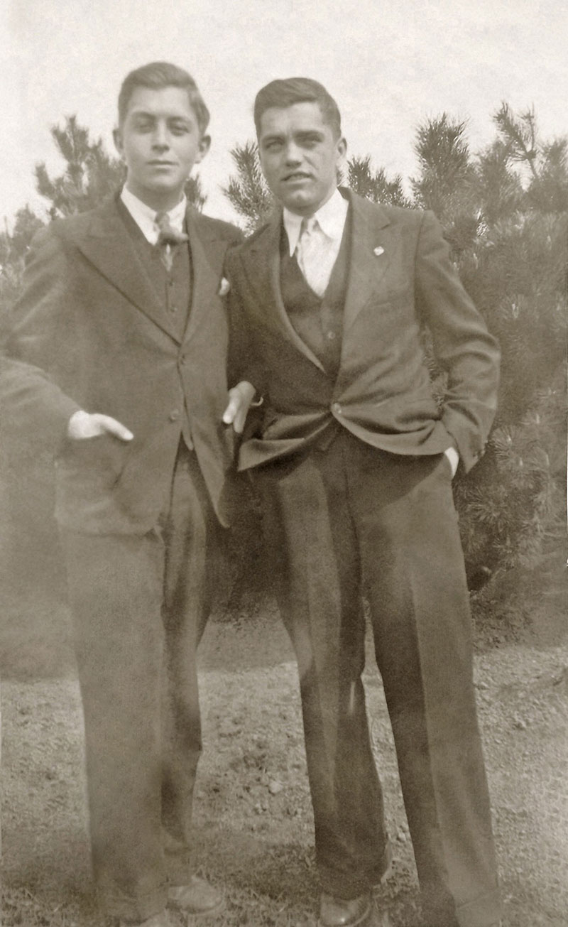 Émile Roger Pellerin (left) with a friend.