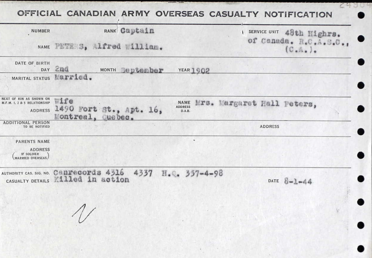 Notification of death