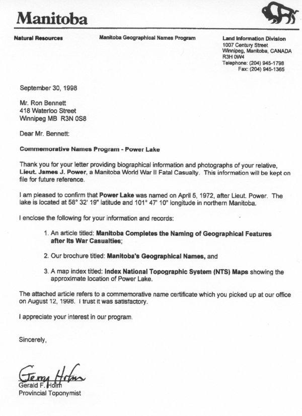 Land Information Division letter